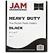 JAM PAPER Heavy Duty Plastic 2 Pocket Extra Tough School Folders - Black - 6/Pack