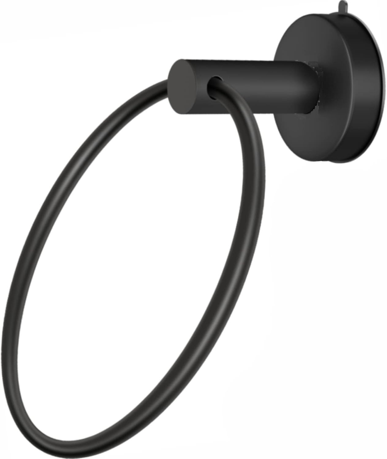 YUET Towel Holder Towel Ring Rail Suction Cup Towel Holder,Stainless Steel Bathroom SUS 304,Wall Mounted Hand Towel Rails for Kitchen Bathrooms (Black)