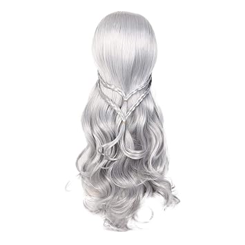 Amazon Com Dowager Ash White Wig Spiral Curl Lace Front Wig Long