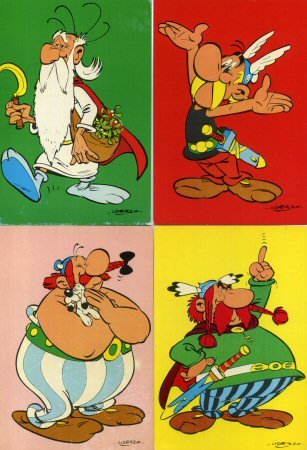 Asterix Iglo Serie Complete 4 Cartes Postales Verso Bilingue Asterix Obelix Panoramix Abraracourcix Albert Uderzo Amazon Com Books