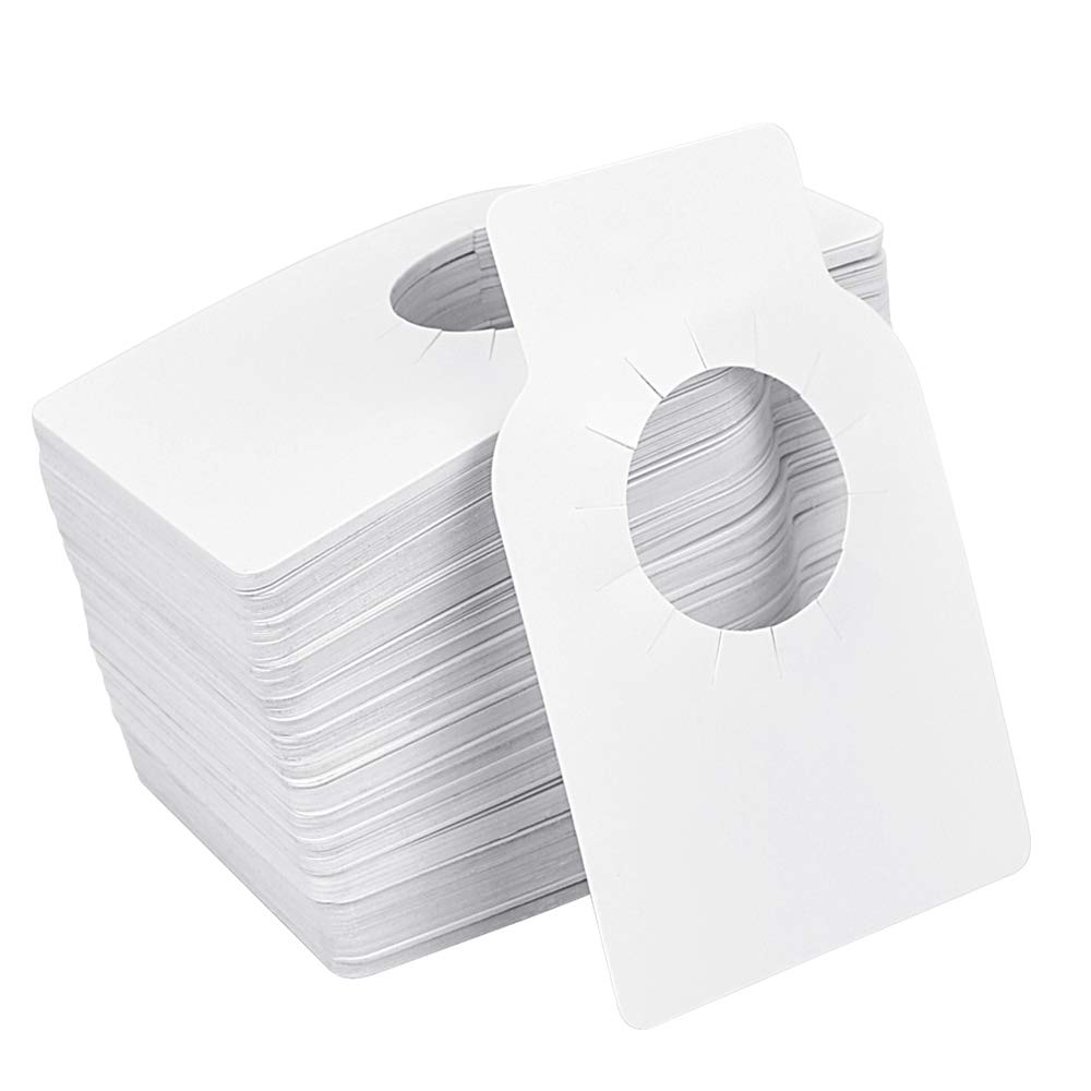 PERFETSELL 200 Pcs Wine Bottle Tags Blank Champagne Bottle Tags Reusable PVC Wine Cellar Neck Labels Wine Bottle Labels for Stored in a Cellar Collection Storage Rack, White