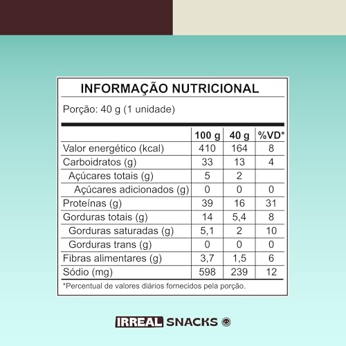 Irreal Snacks Alho Poró, Snack Proteico Salgado, 40g, Feito com Batata Doce, Caseinato de Cálcio e Proteína de Arroz