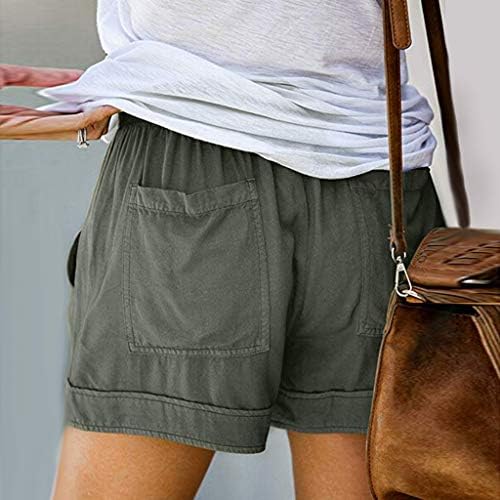 women's elastic waist khaki shorts