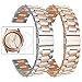 Oitom Stainless Steel Bands Compatible with Samsung Galaxy Watch 42mm /Gear Sport Women Men, Pack 2 Heavy Duty Solid Metal Strap Watch Bands with 2pcs Screen Protector(Silver/Rose Gold + Rose Gold)