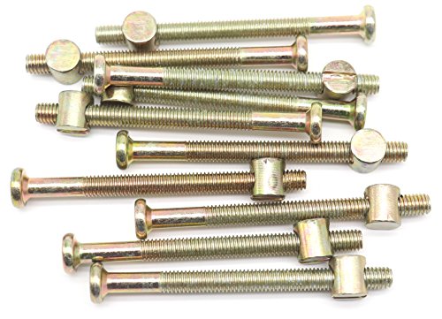 10-Pack M6 - 1.0 x 75mm Allen Head Furniture Cot Crib Bed Bolt Barrel Nut, Hex Key Drive Socket Cap Bolts Screws For Crib Bed, Zinc Plated