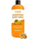 Ganskin Persimmon Body Wash for Body Odor Control – Natural Deodorant Soap for Eliminating Odor – Underarms, Intimate Inner Thigh, Bikini Area, Smelly Feet – Purifying Deodorizing Soap, Kids Safe