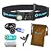 OLIGHT H1R Nova 600 Lumens Rechargeable LED Headlamp w RCR123A Battery, Magnetic USB Charging Cable, and LumenTac CR123A Battery (Black, Neutral White)