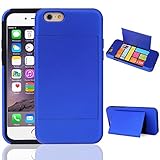 iPhone 6 case, Iwotou iPhone 6 4.7 Wallet Case Cover Double layer Protective ID/ Credit Card Holder Case (iPhone 6 Sapphire blue)