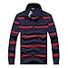 Wishere Men's Casual Polo Shirt Fashion Striped Long-sleeved T-shirt