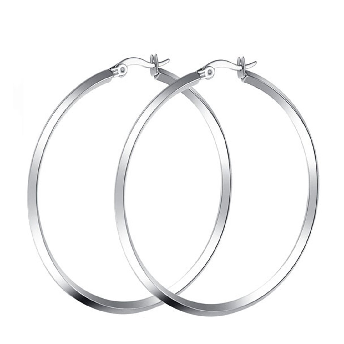 Caimeytie Round Hoop Earrings Diameter 50MM Stainless Steel Women Earrings Gift valentines present