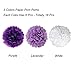 Tissue Paper Pom Poms, Recosis Paper Flower Ball for Birthday Party Wedding Baby Shower Bridal Shower Festival Decorations, 18 Pcs - Purple, Lavender and White