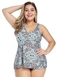 Tankini para dama, estilo vintage, color gris y verde