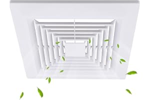 JIYIZO 9 x 9 Bathroom Vent Cover Compatible with Br-oan,Nu-Tone Replacement with Spring 9 inch Exhaust Fan Cover White Plastic Square Ceiling Fan for Ceiling Exhaust Ventilation Fan