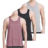 AKAWOOKO 3 Pack Men's Workout Tank Top Dry Workout Sleeveless T-Shirt,