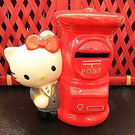 Amazon 非売品ハローキティ 郵便局コラボ丸型貯金箱 貯金箱 ホビー
