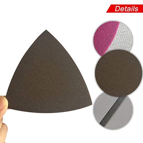 Triangle Sponge Sanding Disc Sandpaper Hook and Loop 300-2000 Grits Polishing Grinding Tools, 90 x 90 x 90MM, 20-Pack