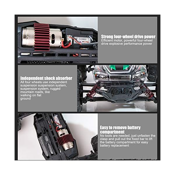 VGEBY RC Car, 1:16 RC Car Offroad RC Rennwagen Elektro Hobby Buggy Spielzeugauto für Erwachsene und Kinder(Grün) – Bild 5