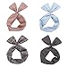 Twist Bow Wired Headbands Scarf Wrap Hair Accessory Hairband by Sea Team (4 Packs)