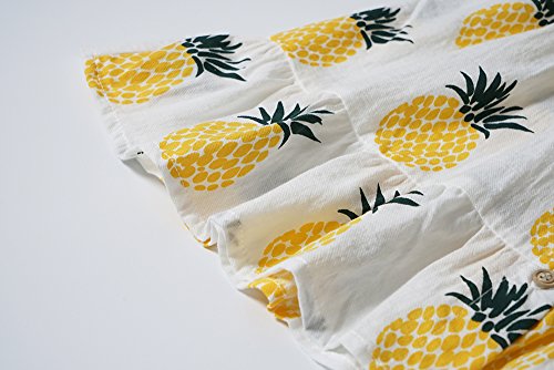 Peony Baby Toddler Girls Dresses Summer Sundress Pineapple Prints Organic 18m-6T (2-3Year(3T), Yellow) - Thumbnail 3