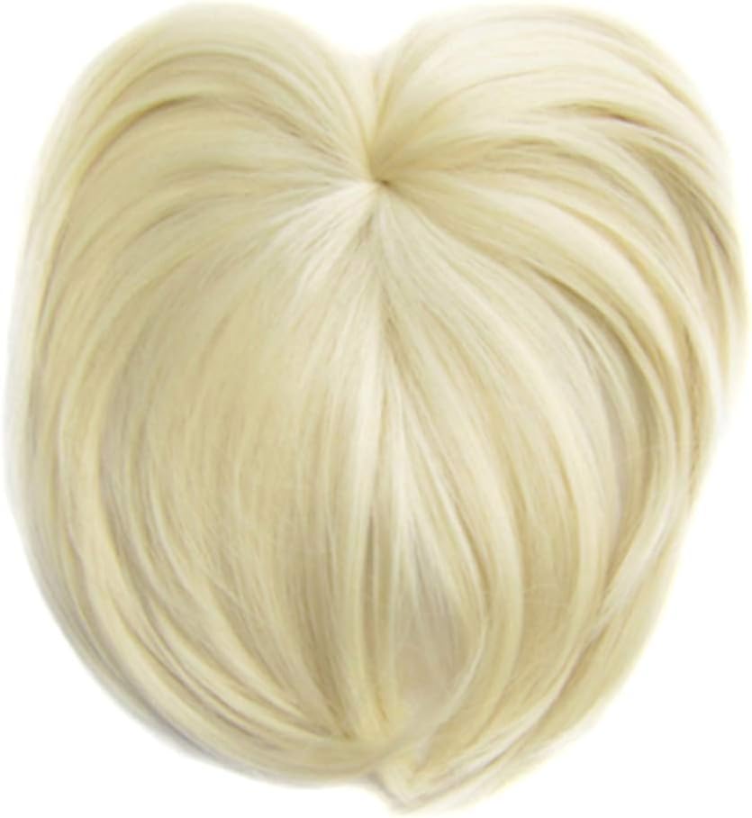 Sweetichic Silky Clip-On Hair Topper Wig, Heat Resistant Fiber Hair Extension for Women, Hair Crown Toppers for Women Clip, Human Hair Straight Hair Piece, Silk Base Toupee with Thinning Hair