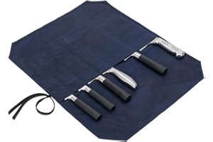 Knife Bag,Knife Roll,Chef Knife Bag,Khaki Chef's Knife Roll Case,Heavy Duty Waxed Canvas Knife Roll Bag,7 Slots Chef's Knife 