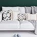 blue page Boho Neutral Decorative Throw Pillow Covers 18X18 Inch, Woven Tufted Square Pillows Cover for Couch Sofa Bedroom Living Room, Indoor Outdoor Grey Pillow Cases with Tassels