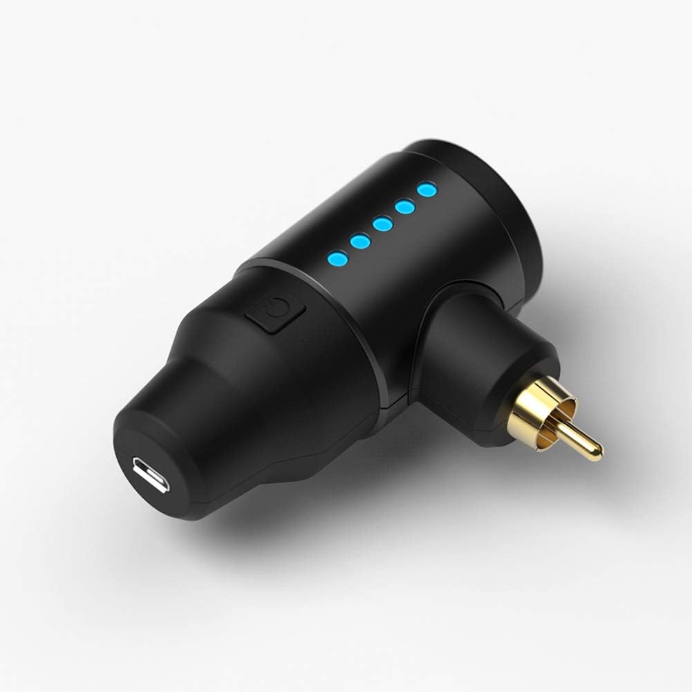 LTLGHY Tattoo Power Supply Wireless Tattoo Battery 1650Mah Lithium Battery RCA Connector Portable Aluminum Frame for Rotary Tattoo Machine Pen