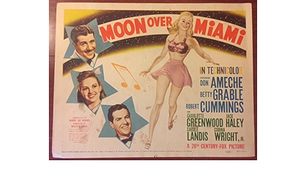Moon Over Miami Original 1941 Title Card Poster Rare Betty Grable At Amazon S Entertainment Collectibles Store