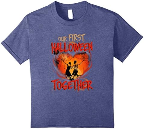 Kids Our First Halloween Toghether t-shirt gift kid men women 10 Heather Blue
