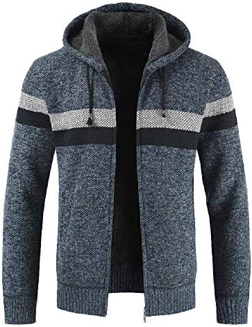 Simayixx Men Hoodies Knitwear Casual Zipper Fleece Hooded Outwear Cardigan Coats Pullover Sweaters Blouse Tops