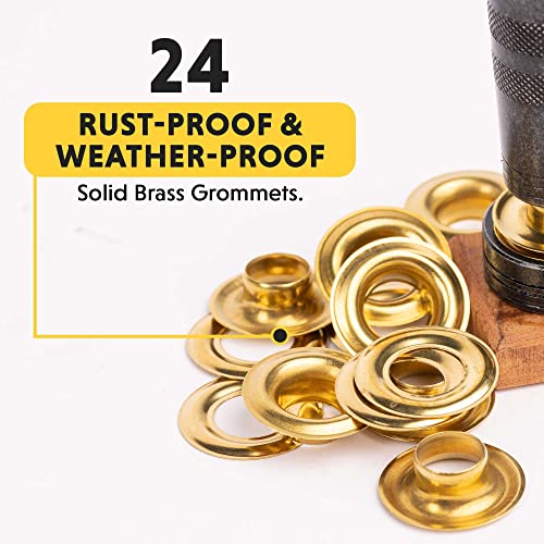 General Tools 1/2" Grommet Tool Kit 12 Solid Brass Grommets for Tarps