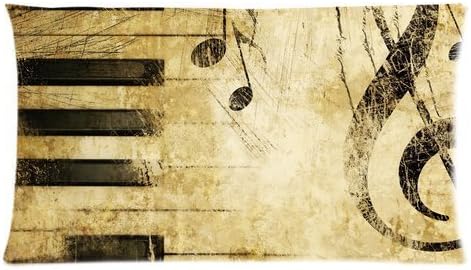 Stylish Musical Notes Music Note Piano Keys Custom King Size Bed Pillowcase DIY Pillowslips Roomy in Size 20 * 36 Inch by DKEI