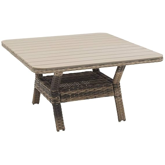 OUTLIV. Gartentisch Milwaukee Gartentisch 126,5x126,5 cm Geflecht/Polywood Outdoor Tisch