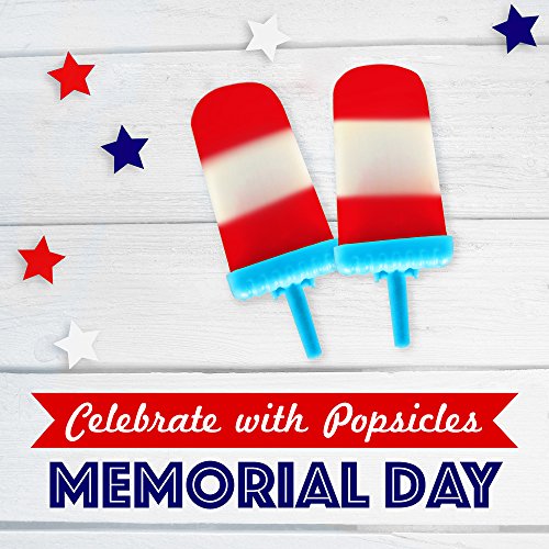 Popsicle Molds Set – 100% BPA Free – Set of 6 Reuseable Ice Pop Makers, Tupperware Quality with Sturdy Base, Popsicle & Ice Cream Recipes E-book Included, Great Gift – By The Kitchen Paradise (Blue)