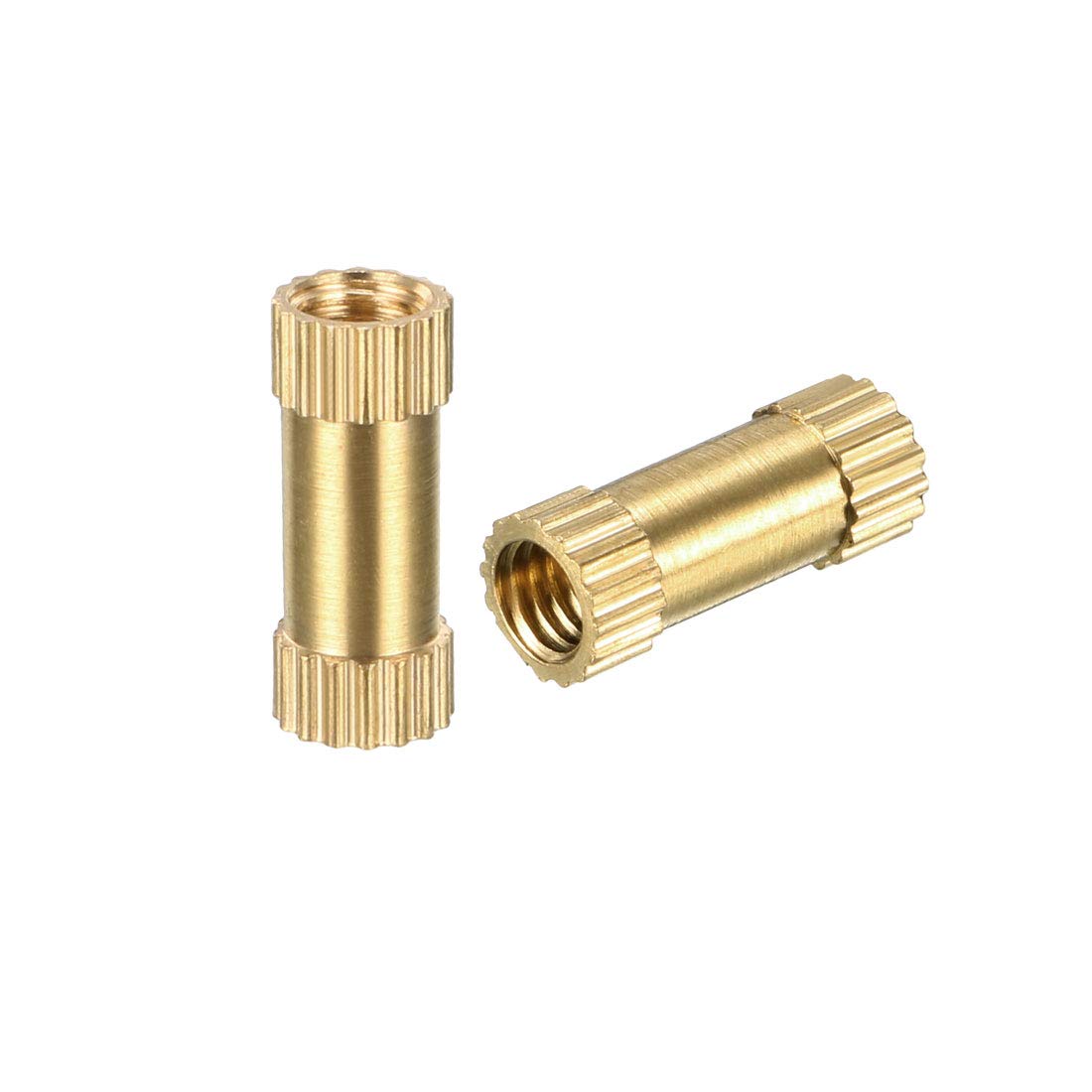 sourcing map Knurled Insert Nuts - 100Pcs M3 x 10mm Length x 4mm OD Female Thread Brass Threaded Insert Embedment Nut for 3D Printer