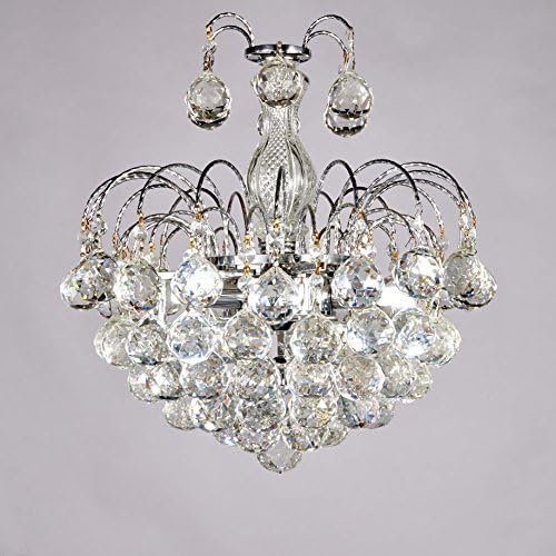 MonaLisa Gallery Crystal Chandeliers Semi Flush Mount Ceilling Pendant Light Fixture SML-108-3L-W15-Silver