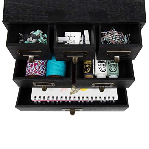 Kate and Laurel Apothecary Wood Desk Drawer Set with Letter Holder, 6