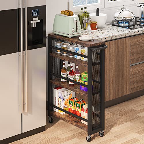 Tribesigns Slim Storage Cart,Rolling Utility Cart,Narrow Carts with
