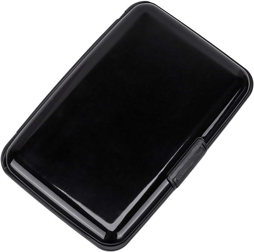 RFID Blocking Business Card Holder Card Organizer Credit Card Protector Aluminum ID Case Slim Metal Wallet for Women or Men (Black)