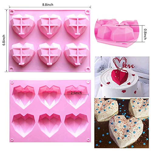 FADIKX Donuts Silicone Mold,Heart Cake Molds Round Shape Cake Molds Hot Chocolate Bomb Mold 3 Pcs Silicone Molds for DIY Cake Mousse Dessert Shaped Mould Candy Fondant Cupcake Cheesecake
