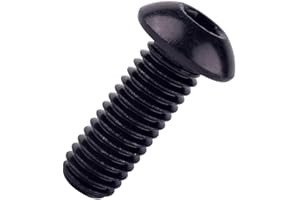 VAMUOEFL 4-40 x 5/8" Button Head Socket Cap Bolts Screws (1/4" to 2" Available), 304 Stainless Steel 18-8, Black Exterior Finish, Allen Hex Drive, Fully Thread, 50Pcs