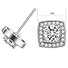Stud Earrings,Jewelry 18k White Gold Plated Cubic Zirconium Cushion Shape Halo Stud Earrings for Women&Girls Stud Earrings Hypoallergenic White Gold Stud Earrings Cubic Zirconia Earrings