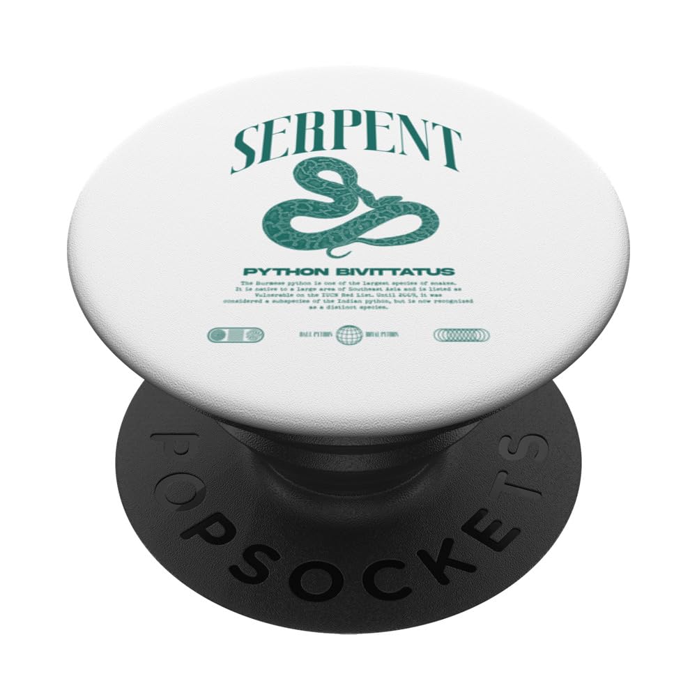Burmese Python Modern Reptile Keeper Streetwear PopSockets Swappable PopGrip โ image 1