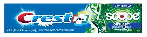 CREST TOOTHPASTE 5.4 OUNCE PLUS SCOPE OUTLAST + WHITENING (SINGLE)