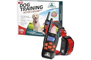 Pet Union PT0Z1 Premium Training Shock Collar for Dogs with Remote - Fully Waterproof, 4 Adjustable Training Modes - Shock, Vibration, Beep - Up to 1200ft Range