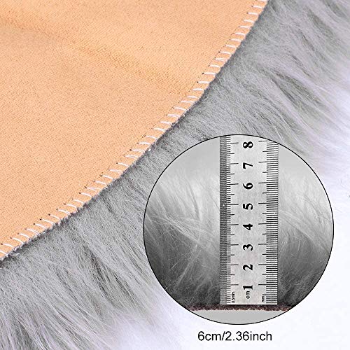 bedee Lammfell Teppich Schaffell Lammfellimitat Schaffellimitat Wollteppich Faux Teppich Kunstfell Nachahmung Wolle Bettvorleger Sofa Matte Longhair Fell
