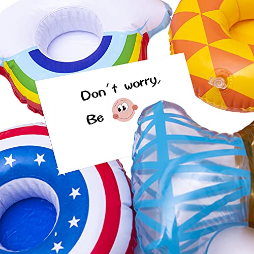 Rainbow Kingdom Inflatable Drink Holders, 12 Packs Inflatable Cup Coasters Drink Floats Floating Drink Holder Bath Toys for Kids and Swimming Pool Party