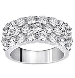 2.10 CT TW Prong Set 3-Row Anniversary Diamond Ring in 14k White Gold