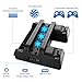 TNP Vertical Stand with Cooling Fan and Controller Charger For PS4 w/ DualShock 4 Charging Docking Station Hub, 12 Game Disc Storage Organizer, 3 Built-in Cooler Fan For PlayStation 4 / PS4 Slim / Prothumb 2