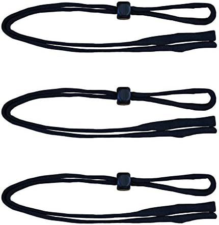 Andevan Safety Glasses Goggle Sunglasses Adjustable Retainers / Holders / Cords (Pack of 3 Pieces) (Black)